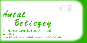 antal beliczey business card